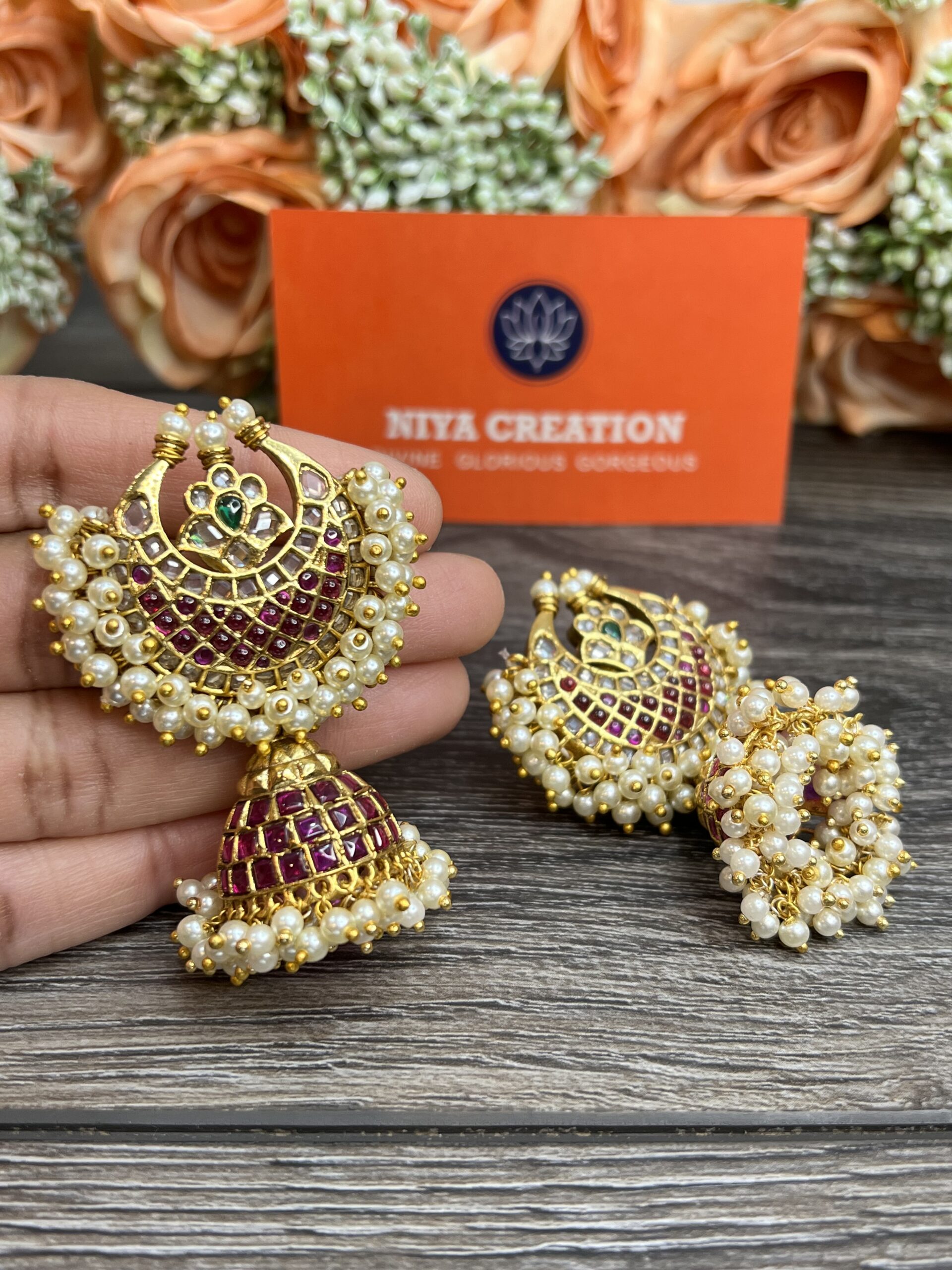 Pin by Godavari on Jhumkas | Temple jewellery earrings, Gold bangles  design, Gold jhumka earrings
