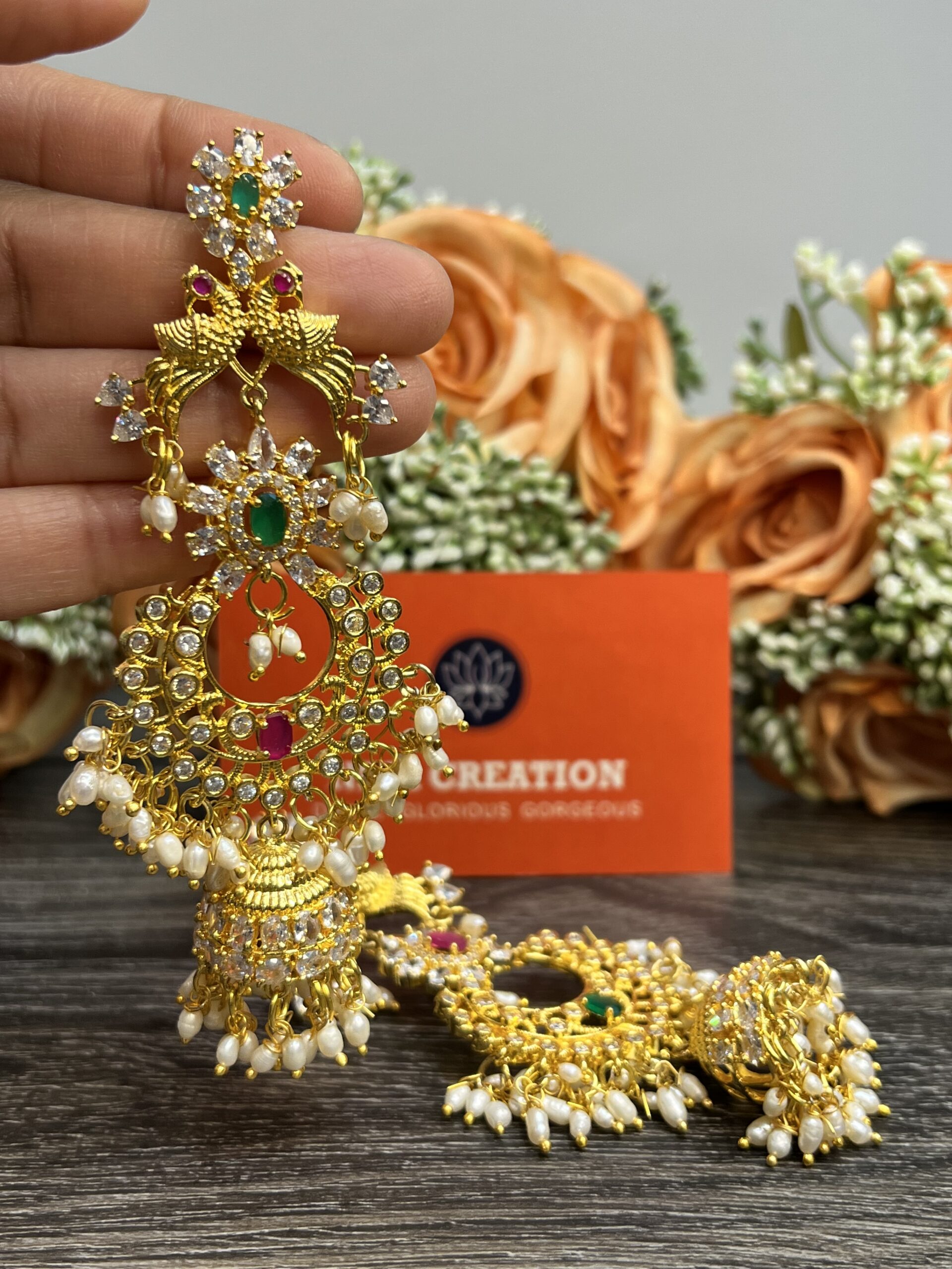 Chic Chandelier 22k Gold Earrings – Andaaz Jewelers